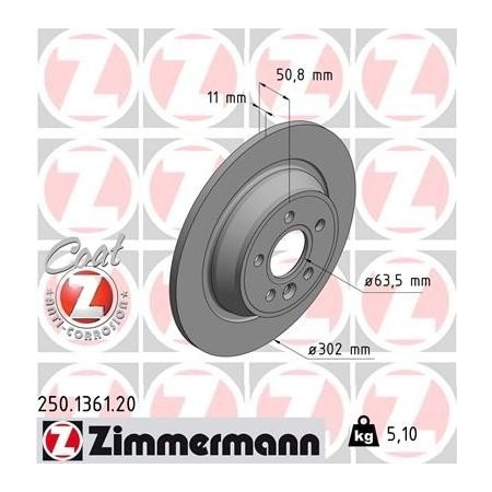 Zimmermann Brake Disc - Standard/Coated, 250136120 250136120